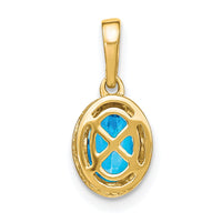 14k Oval Blue Topaz and Diamond Pendant-PM7093-BT-020-YA