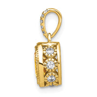 14k Oval Citrine and Diamond Pendant-PM7093-CI-020-YA
