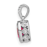 14k White Gold Oval Ruby and Diamond Pendant-PM7093-RU-011-WA