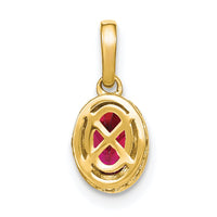 14k Oval Ruby and Diamond Pendant-PM7093-RU-011-YA