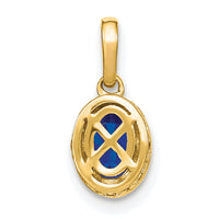 14k Oval Sapphire and Diamond Pendant-PM7093-SA-011-YA