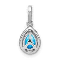 14k White Gold Pear Blue Topaz and Diamond Pendant-PM7094-BT-030-WA