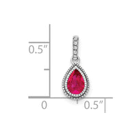 14k White Gold Pear Ruby and Diamond Pendant-PM7094-RU-019-WA
