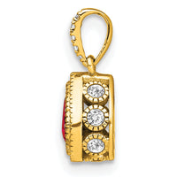 14k Pear Ruby and Diamond Pendant-PM7094-RU-019-YA