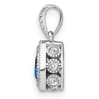 14k White Gold Pear Sapphire and Diamond Pendant-PM7094-SA-019-WA