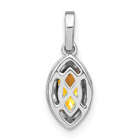14k White Gold Marquise Citrine and Diamond Pendant-PM7095-CI-012-WA