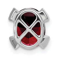14k White Gold Oval Garnet and Diamond Chain Slide-PM7104-GA-005-WA