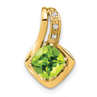 14k Peridot and Diamond Chain Slide Pendant-PM7117-PE-002-YA