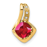 14k Created Ruby and Diamond Chain Slide Pendant-PM7117-RU-002-YA