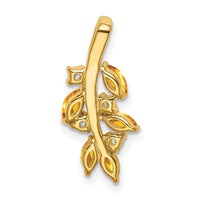 14k Citrine and Diamond Leaves Pendant-PM7127-CI-009-YA