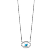 14k White Gold Oval Blue Topaz and Diamond 18in. Necklace-PM7135-BT-007-WA