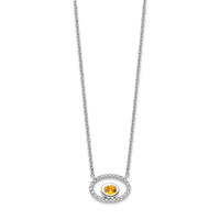 14k White Gold Oval Citrine and Diamond 18in. Necklace-PM7135-CI-007-WA