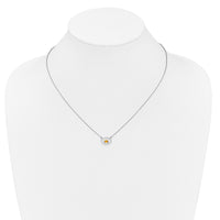 14k White Gold Oval Citrine and Diamond 18in. Necklace-PM7135-CI-007-WA