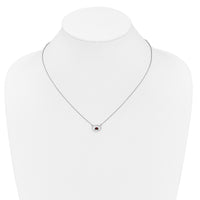 14k White Gold Oval Garnet and Diamond 18in. Necklace-PM7135-GA-007-WA