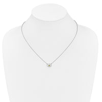 14k White Gold Oval Peridot and Diamond 18in. Necklace-PM7135-PE-007-WA