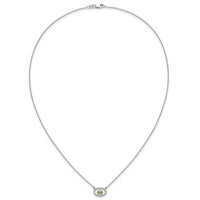 14k White Gold Oval Peridot and Diamond 18in. Necklace-PM7135-PE-007-WA