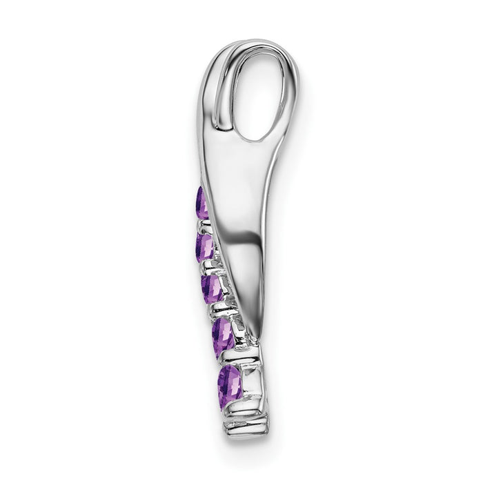14k White Gold Amethyst Journey Chain Slide-PM7144-AM-W