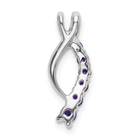 14k White Gold Amethyst Journey Chain Slide-PM7144-AM-W