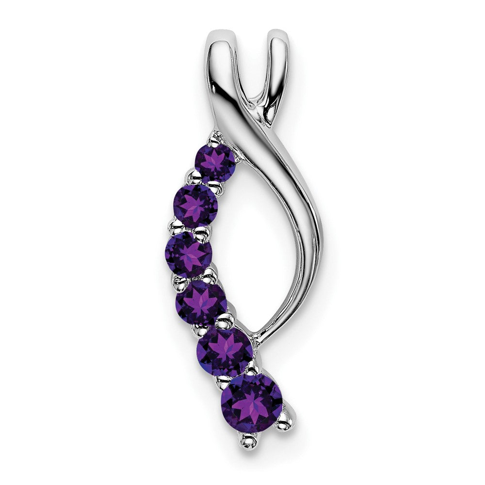 14k White Gold Amethyst Journey Chain Slide-PM7144-AM-W