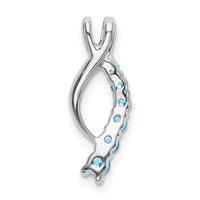 14k White Gold Blue Topaz Journey Chain Slide-PM7144-BT-W