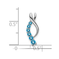 14k White Gold Blue Topaz Journey Chain Slide-PM7144-BT-W