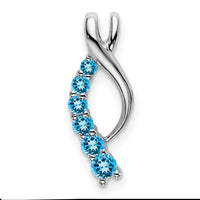 14k White Gold Blue Topaz Journey Chain Slide-PM7144-BT-W