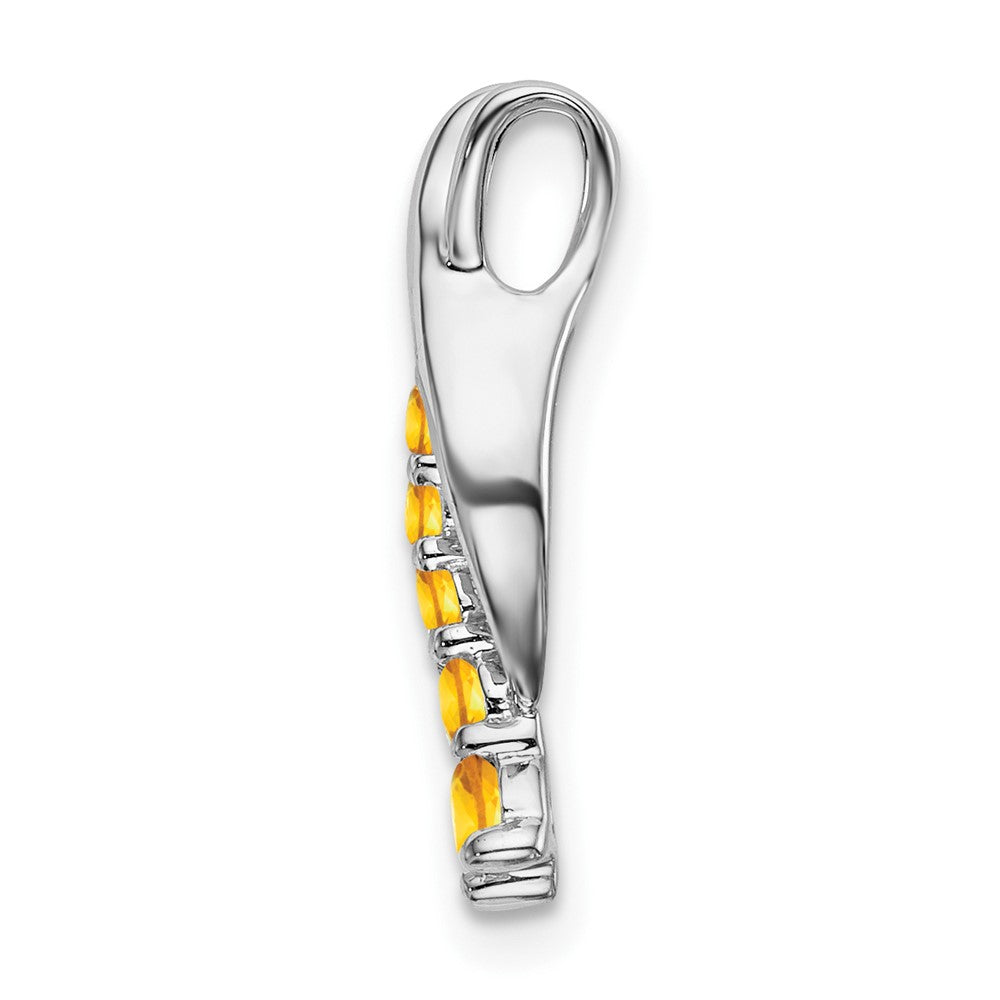 14k White Gold Citrine Journey Chain Slide-PM7144-CI-W