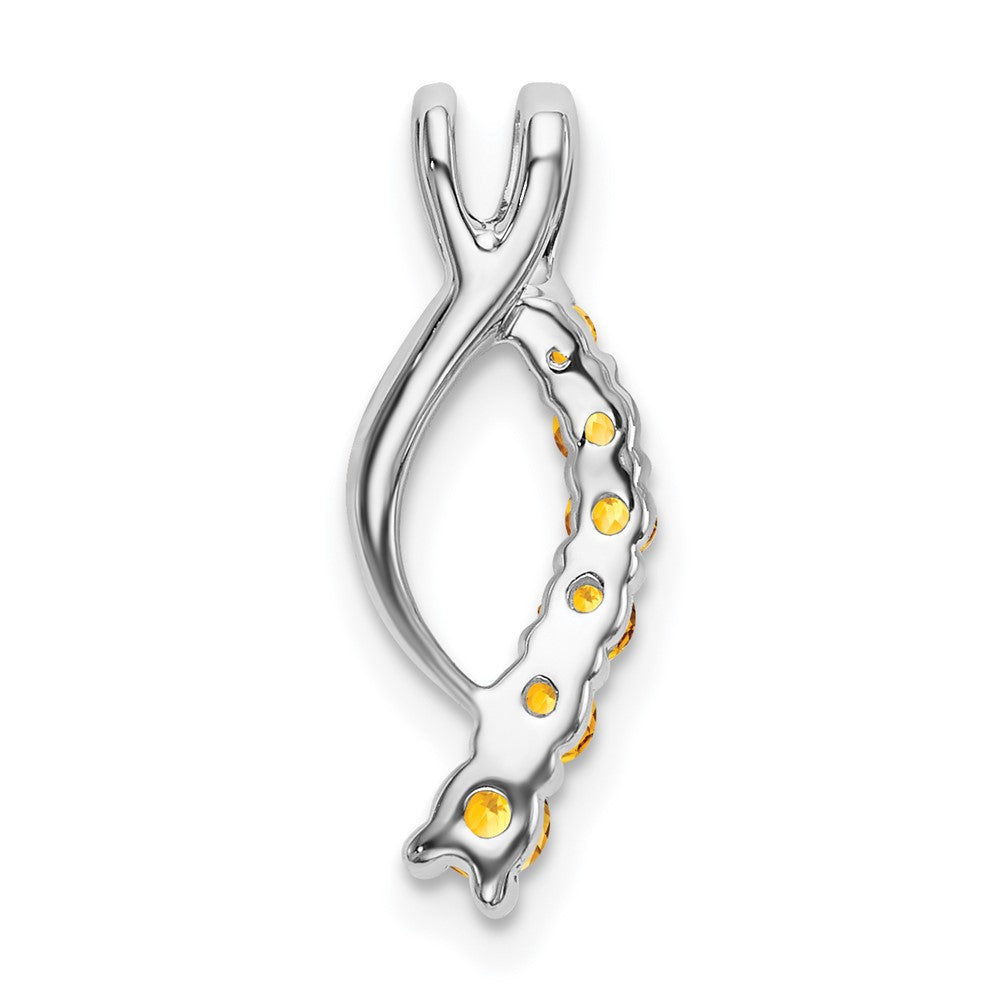14k White Gold Citrine Journey Chain Slide-PM7144-CI-W
