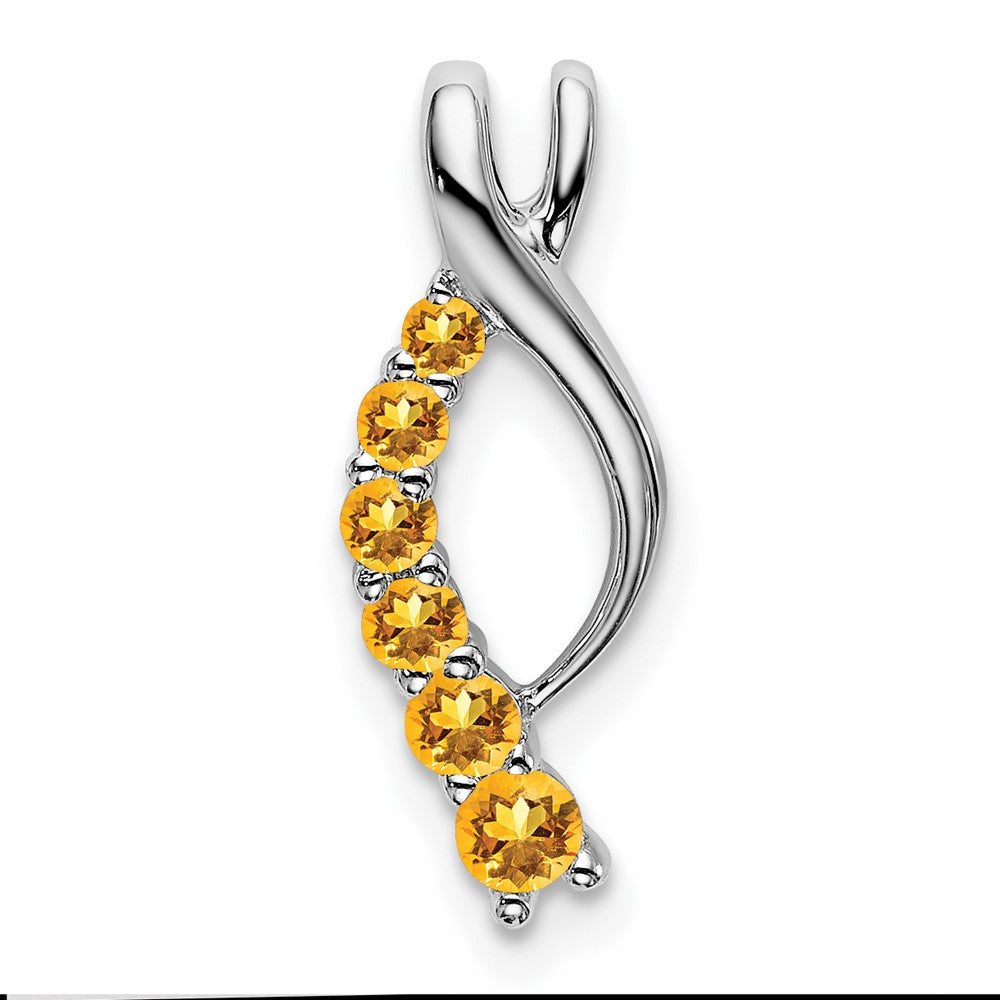 14k White Gold Citrine Journey Chain Slide-PM7144-CI-W