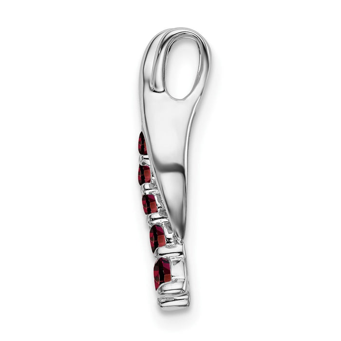 14k White Gold Garnet Journey Chain Slide-PM7144-GA-W