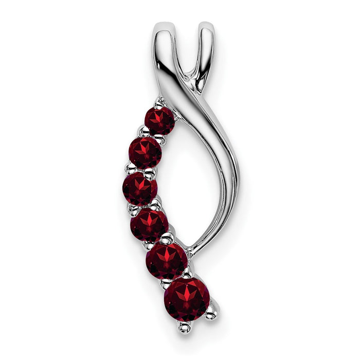 14k White Gold Garnet Journey Chain Slide-PM7144-GA-W