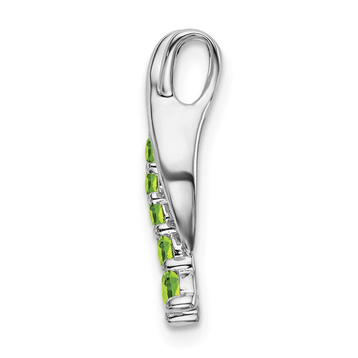 14k White Gold Peridot Journey Chain Slide-PM7144-PE-W