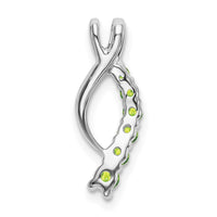 14k White Gold Peridot Journey Chain Slide-PM7144-PE-W