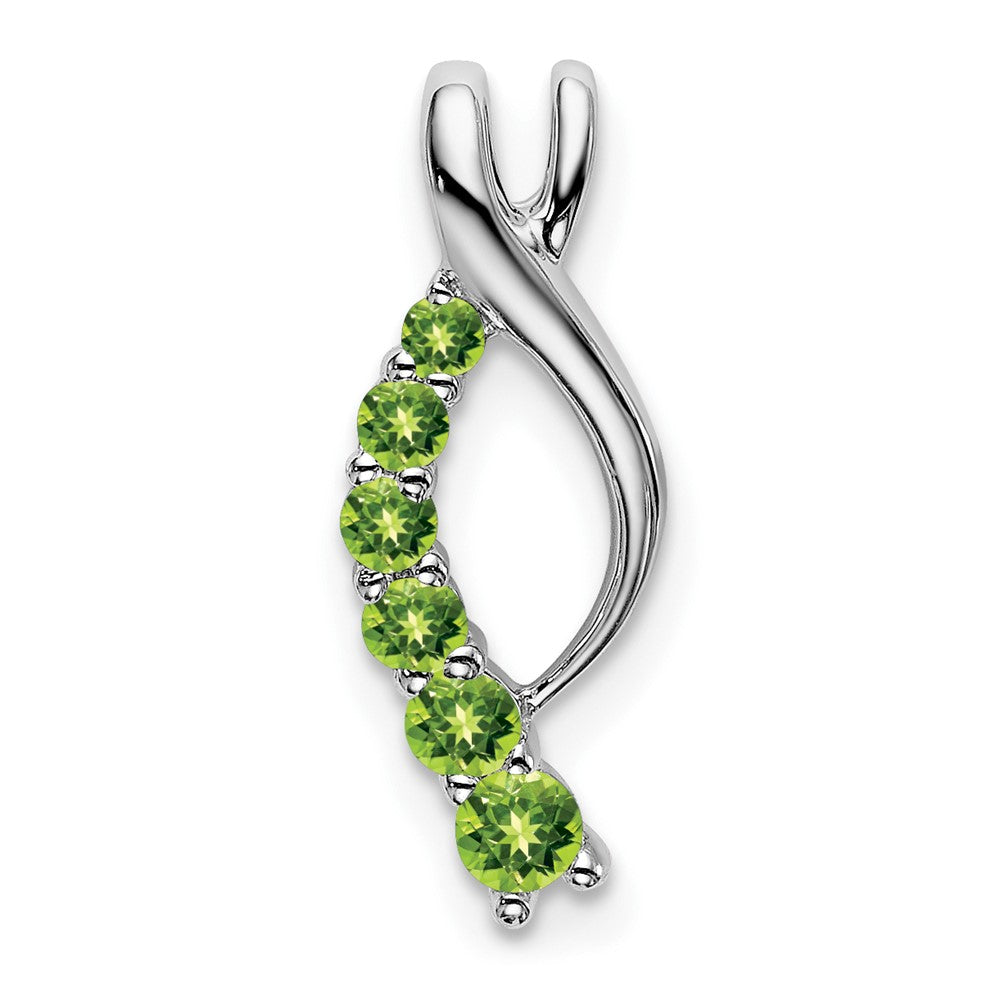 14k White Gold Peridot Journey Chain Slide-PM7144-PE-W