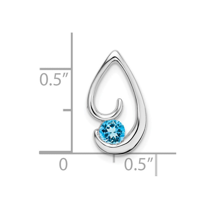 14k White Gold Blue Topaz Chain Slide-PM7145-BT-W