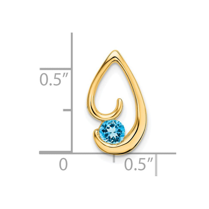 14k Blue Topaz Chain Slide-PM7145-BT-Y