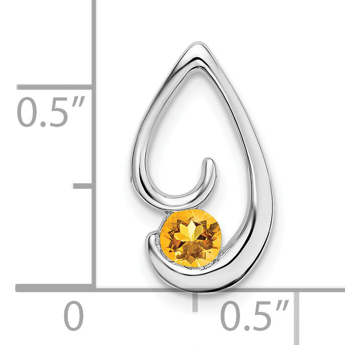 14k White Gold Citrine Chain Slide-PM7145-CI-W