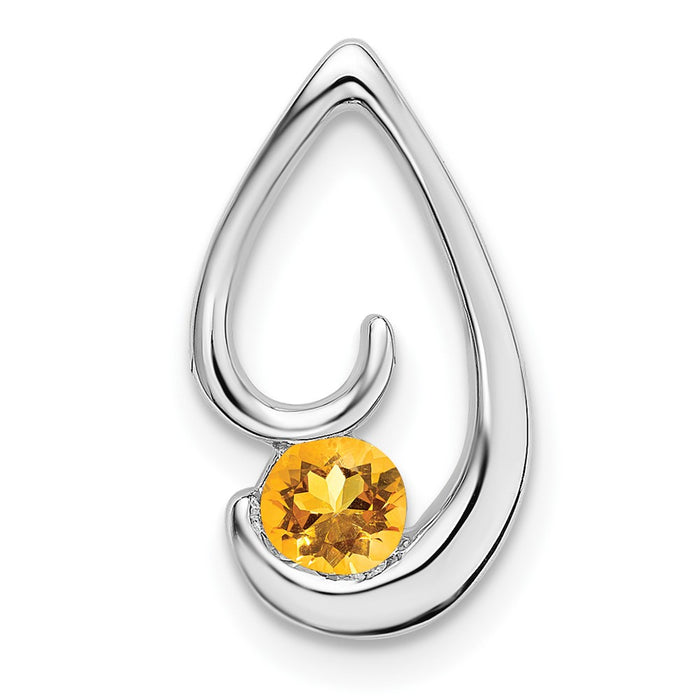 14k White Gold Citrine Chain Slide-PM7145-CI-W
