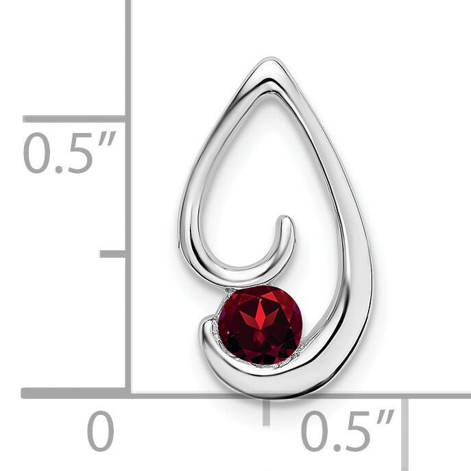 14k White Gold Garnet Chain Slide-PM7145-GA-W