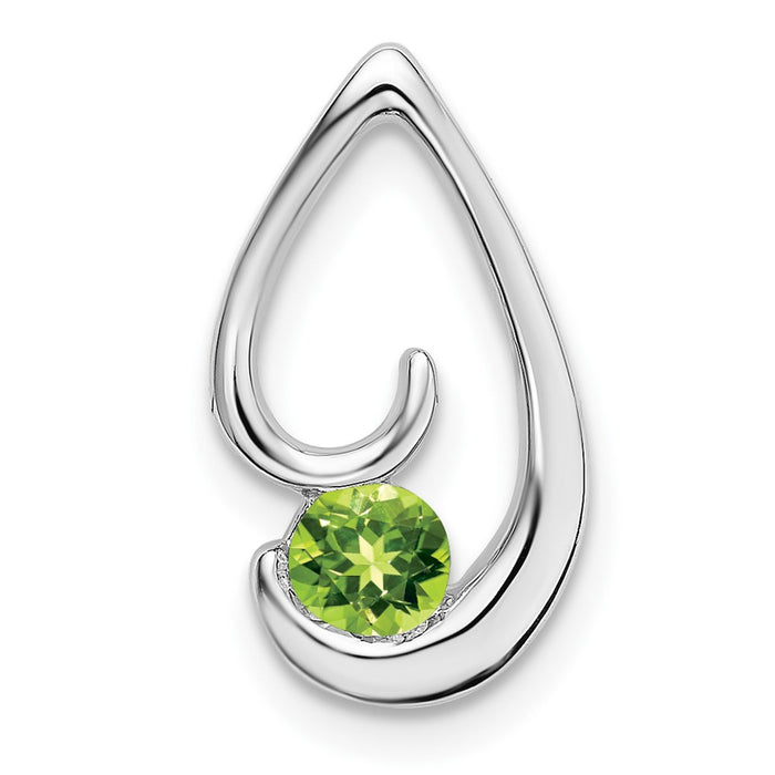 14k White Gold Peridot Chain Slide-PM7145-PE-W