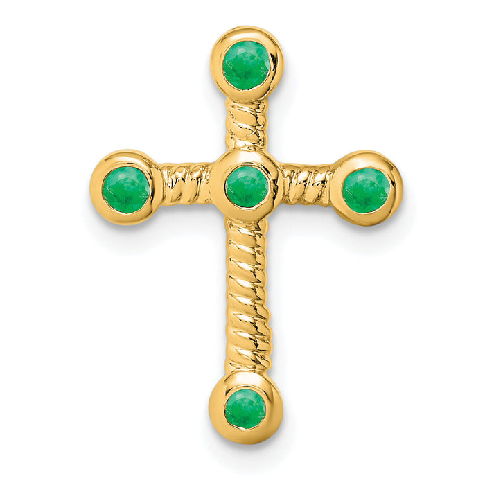 14k Emerald Cross Chain Slide-PM7174-EM-Y