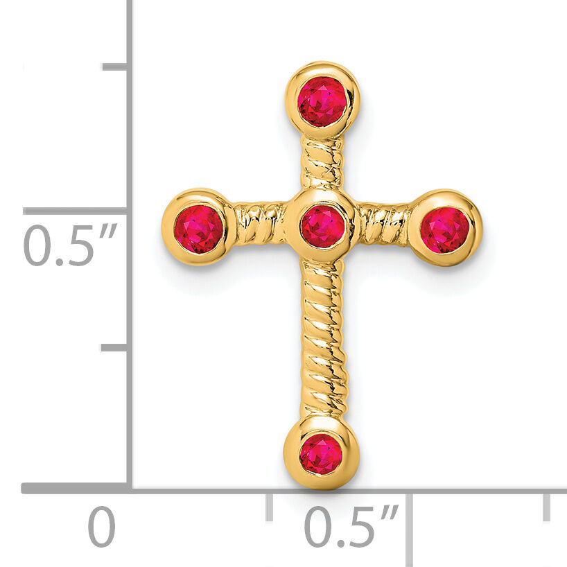 14k Ruby Cross Chain Slide-PM7174-RU-Y