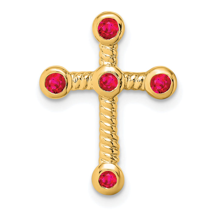 14k Ruby Cross Chain Slide-PM7174-RU-Y