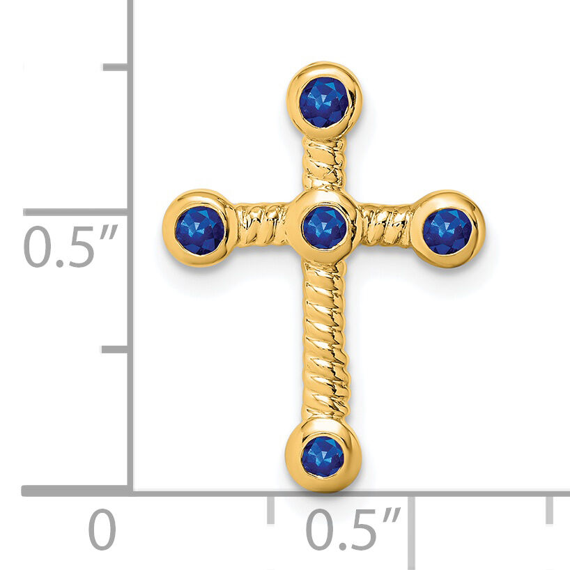 14k Sapphire Cross Chain Slide-PM7174-SA-Y