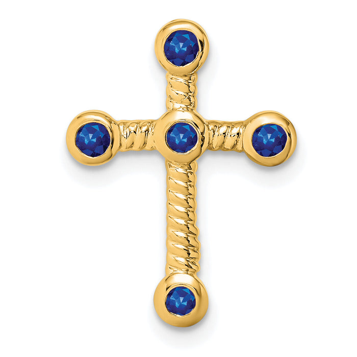 14k Sapphire Cross Chain Slide-PM7174-SA-Y