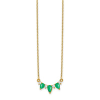 14k Emerald and Diamond 18 inch Necklace-PM7176-EM-012-YA
