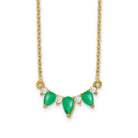 14k Emerald and Diamond 18 inch Necklace-PM7176-EM-012-YA