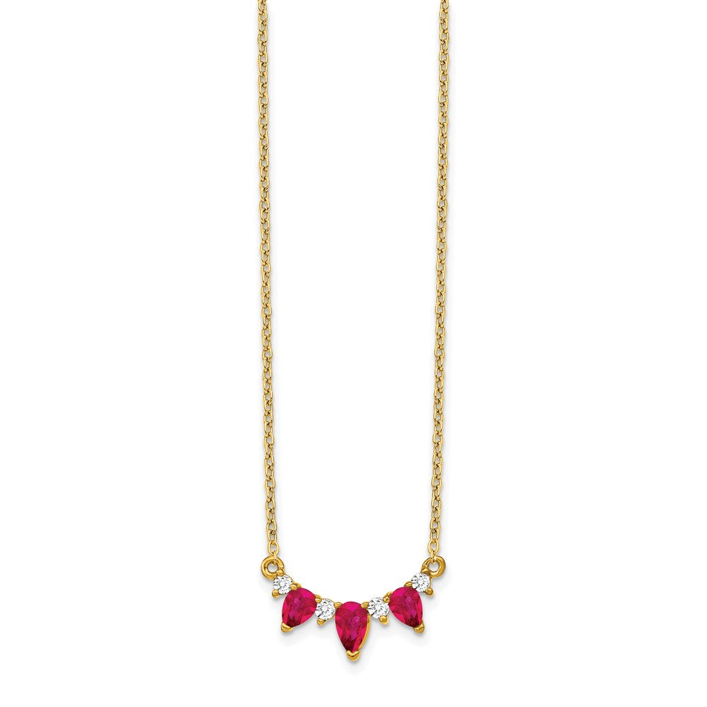 14k Ruby and Diamond 18 inch Necklace-PM7176-RU-012-YA