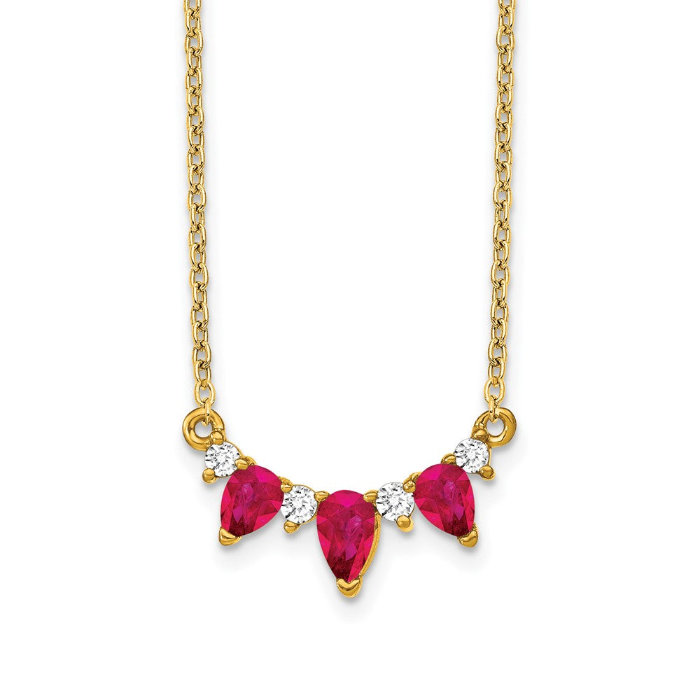 14k Ruby and Diamond 18 inch Necklace-PM7176-RU-012-YA