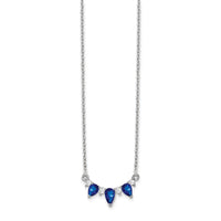 14k White Gold Pear Sapphire and Diamond 18 inch Necklace-PM7176-SA-012-WA